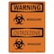 Signmission Safety Sign, OSHA WARNING, 7" Height, 10" Width, Biohazard Bilingual, Landscape, D-L-12490 OS-WS-D-710-L-12490 - alternate 1